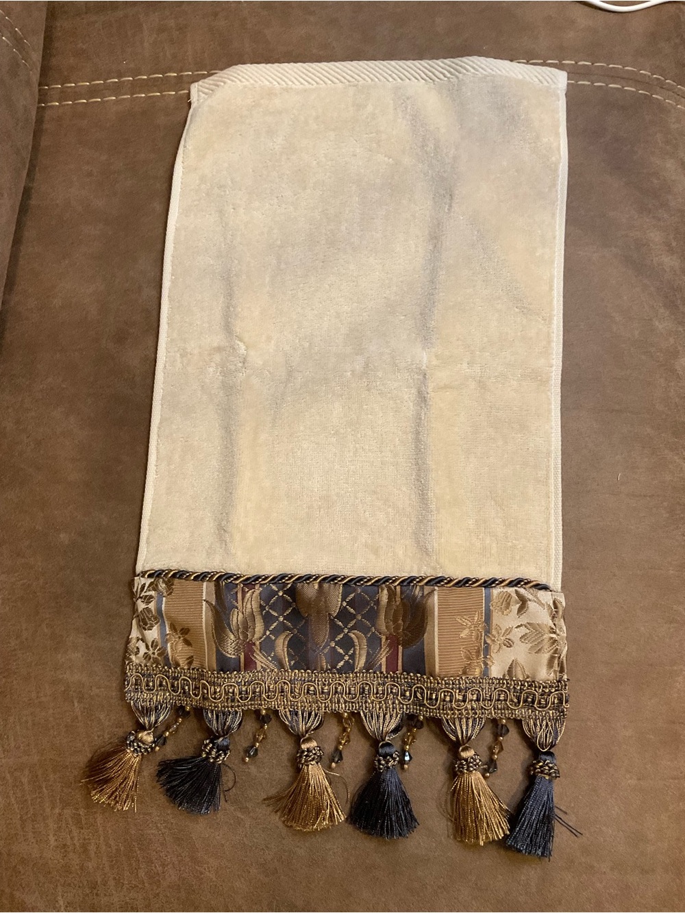 Croscill Home Brocade Cream Hand Towel